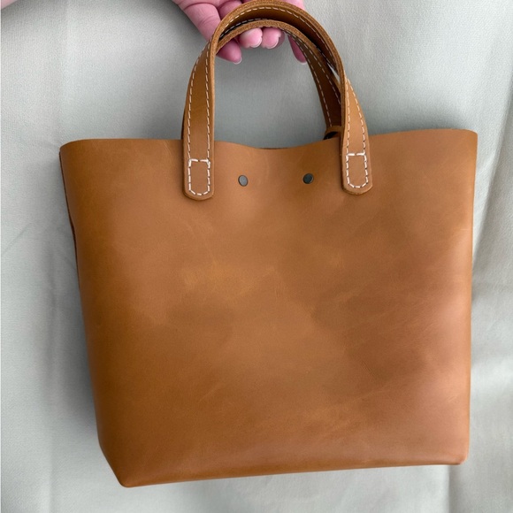 EUC Portland Leather Mini Crossbody Tote Mango - Picture 3 of 6